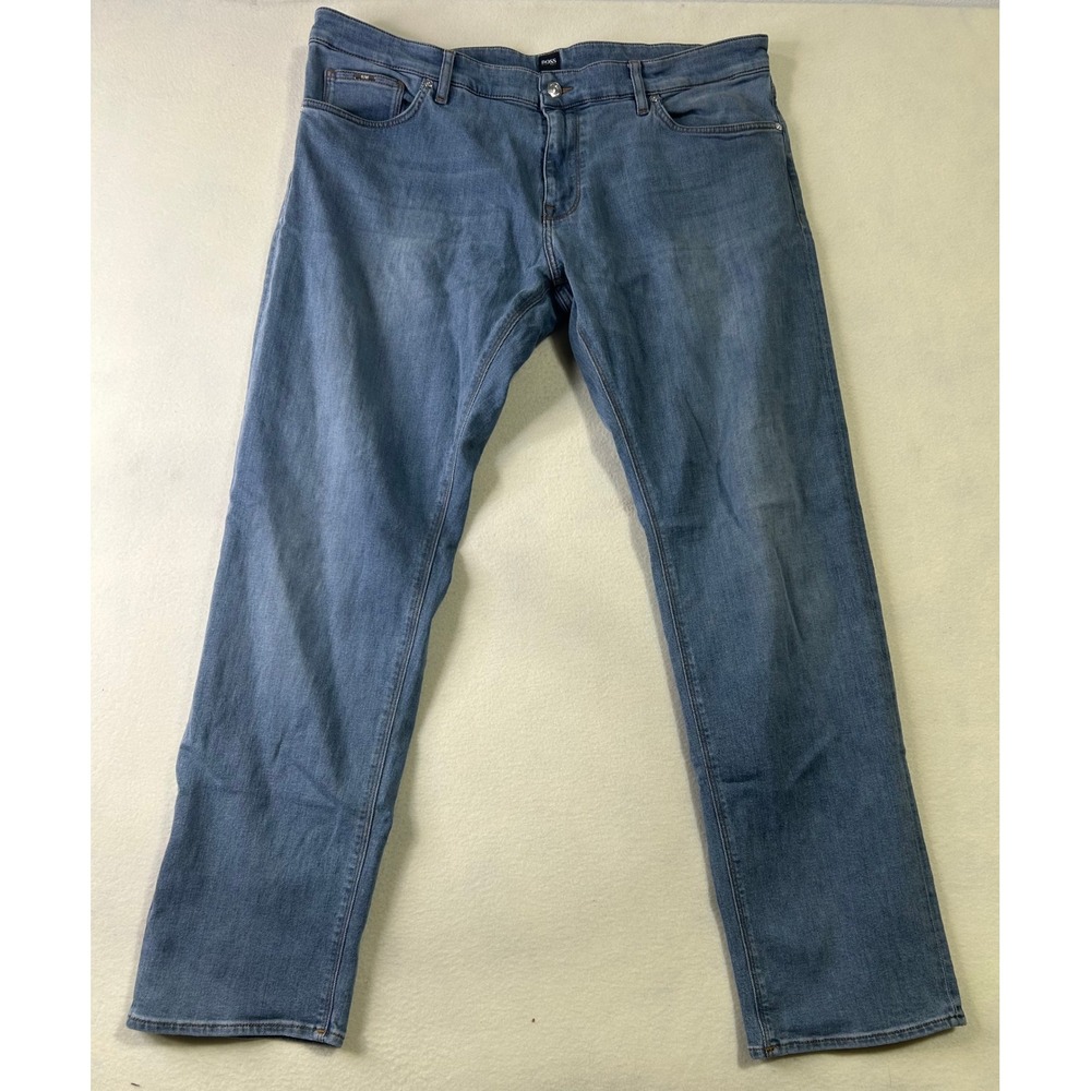 Hugo Boss Maine Regular Fit Jeans Mens 36 Medium Blue Straight Leg Denim